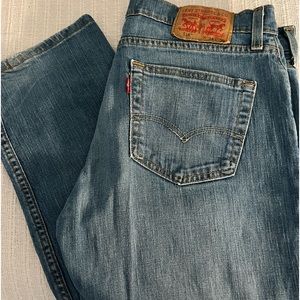 Levi Jeans 514 Size 34 x 29  Zipper Fly Work Play Paint Used Good